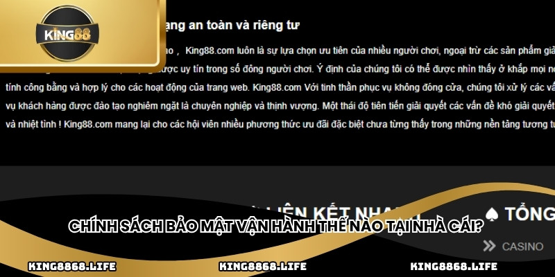 Chính sách bảo mật vận hành thế nào tại nhà cái?