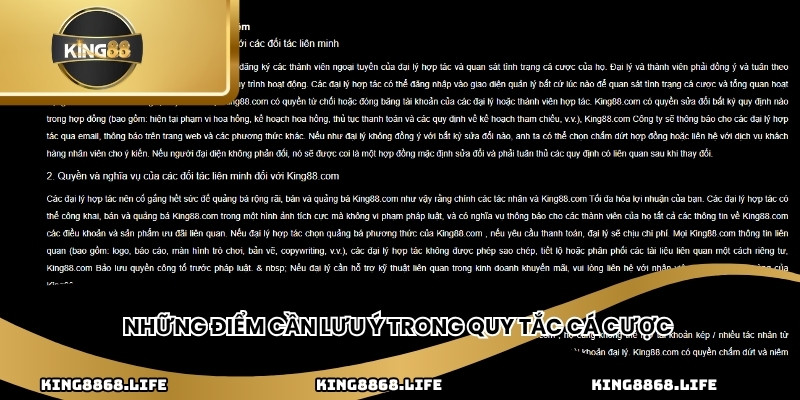 Những điểm cần lưu ý trong quy tắc cá cược